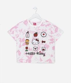 Blusa Cropped Infantil com Estampa da Hello Kitty - Tam 5 a 14 Anos