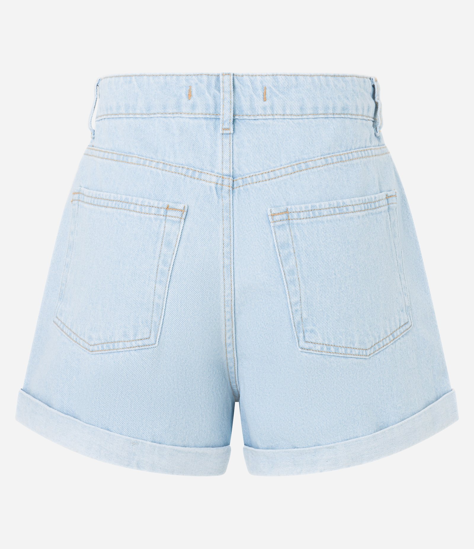 Short Baggy em Jeans e Barra Dobrada Azul Claro 6