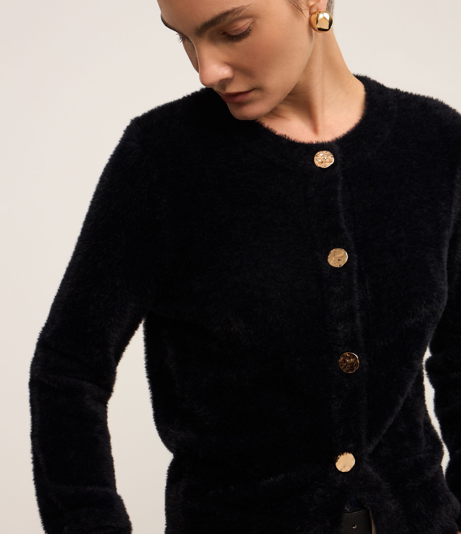 Cardigan em Poliamida Peluciada com Punhos Largos 3