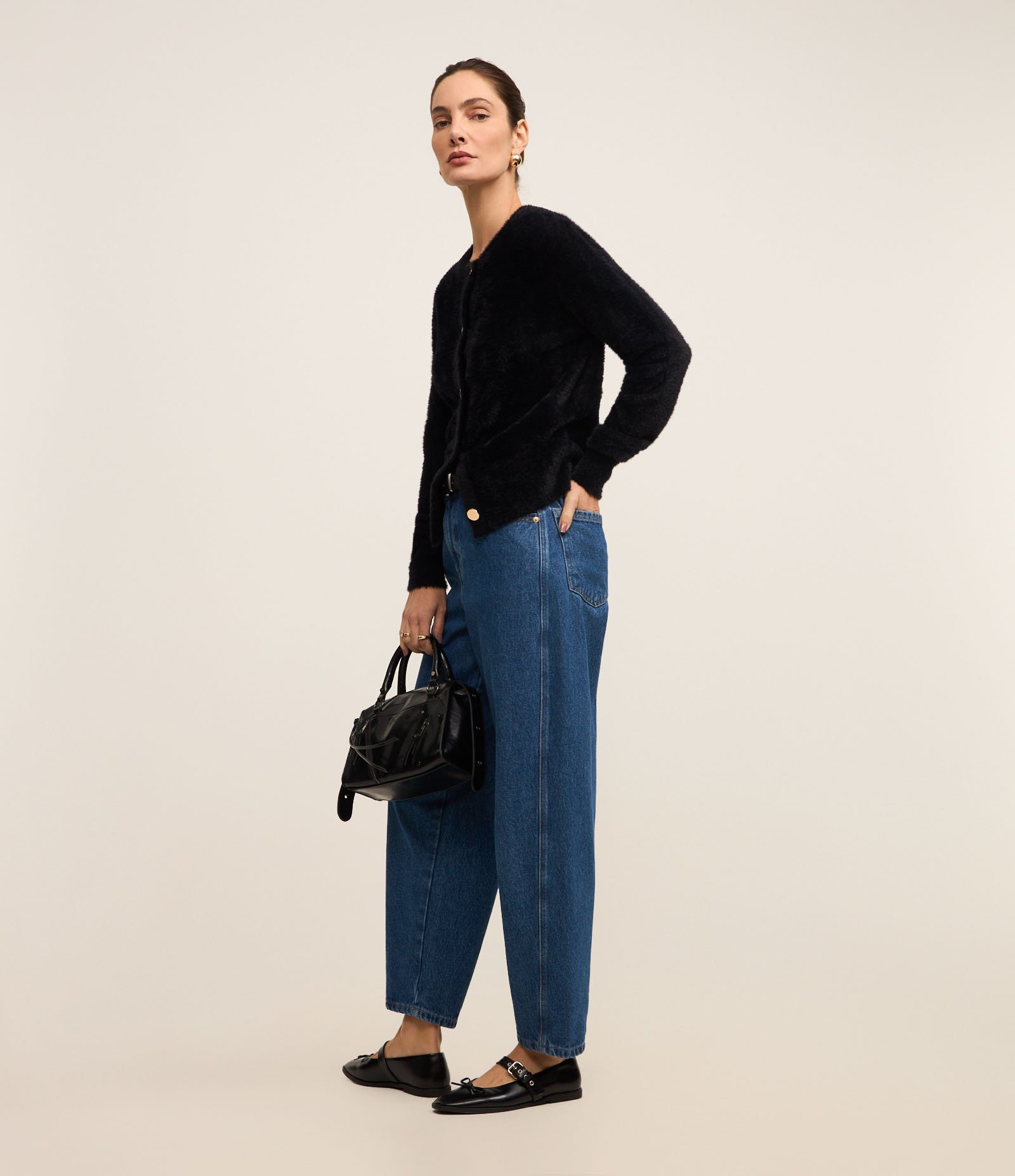 Cardigan em Poliamida Peluciada com Punhos Largos 4