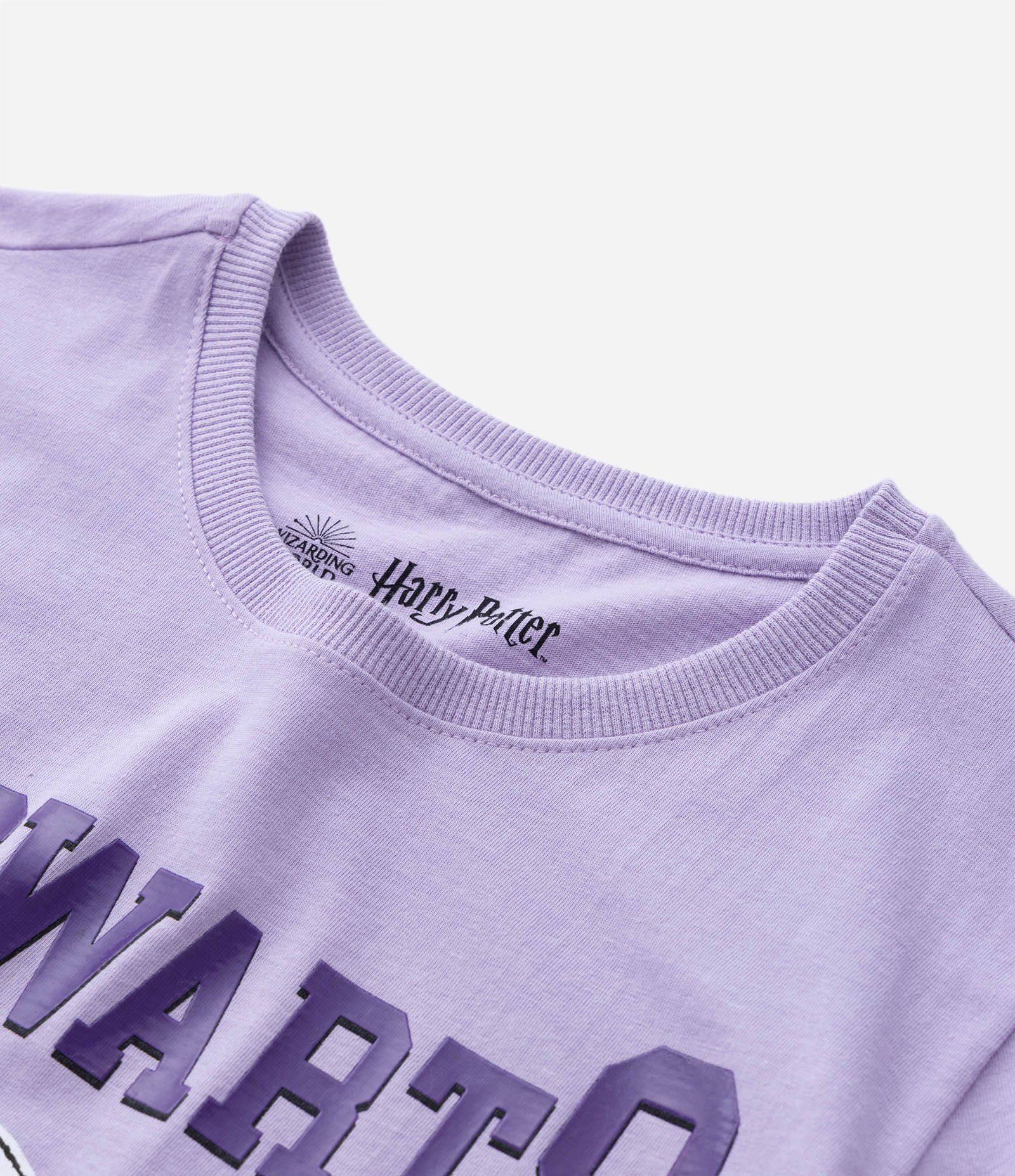 Camiseta Infantil com Estampa Hogwarts - Tam 7 a 14 Anos Lilás 3