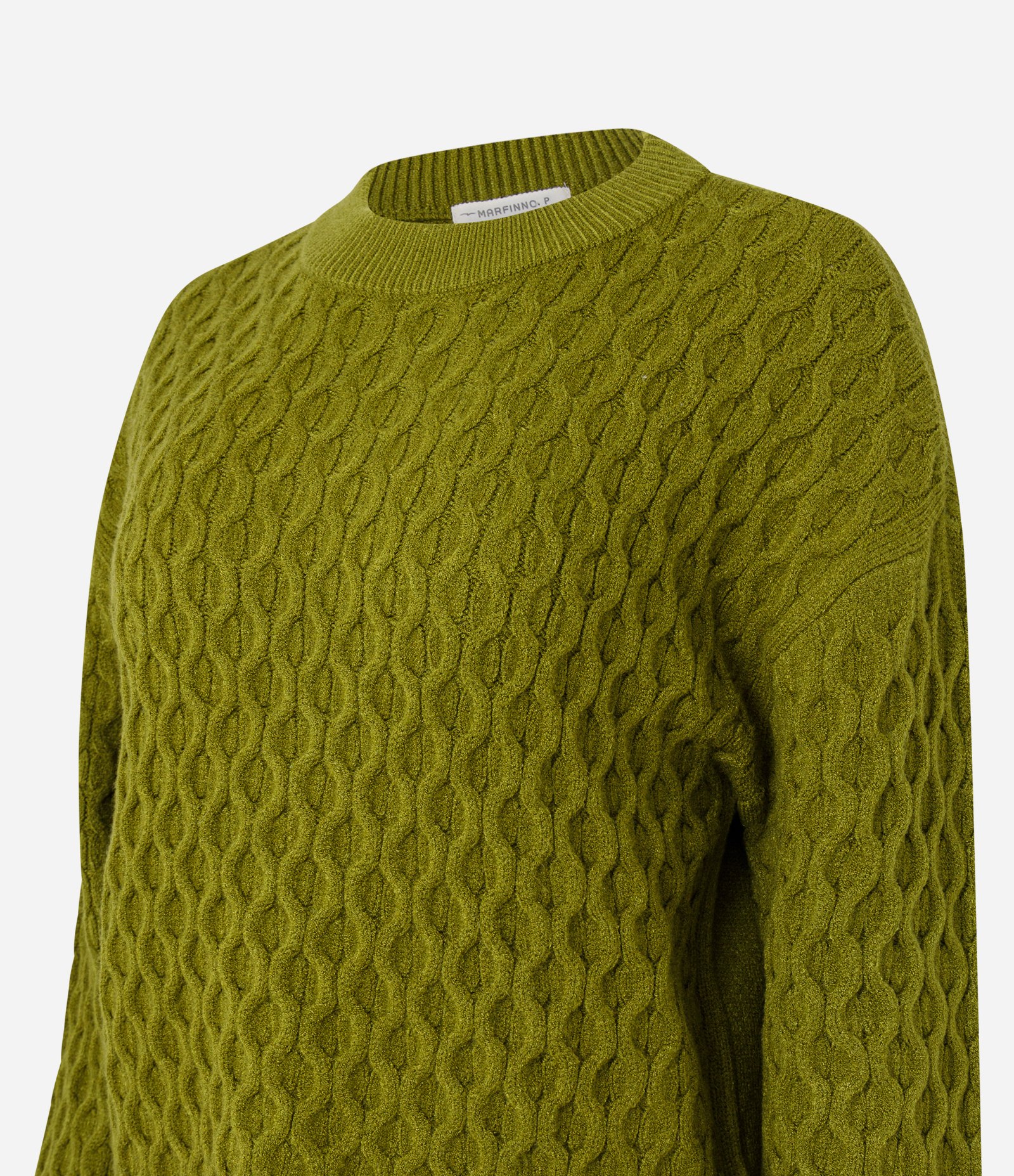 Suéter Manga Longa em Tricot com Textura Colmeia Verde 8