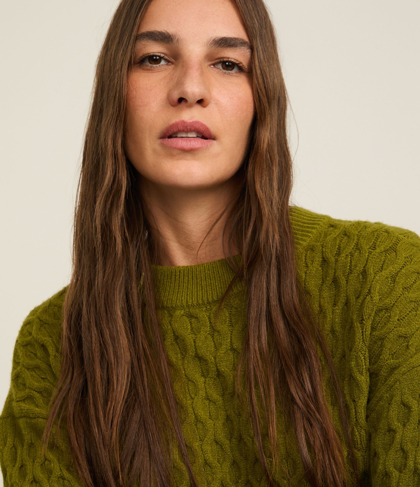 Suéter Manga Longa em Tricot com Textura Colmeia Verde 5