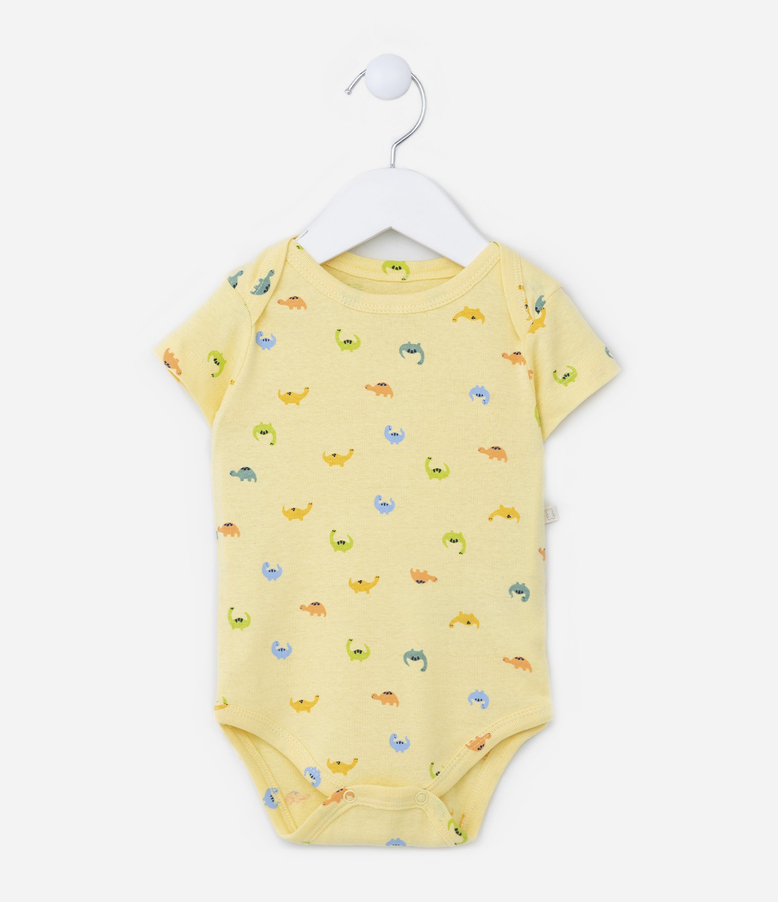 Body Infantil em Estampa Dino - Tam 0 a 24 Meses Bege 1