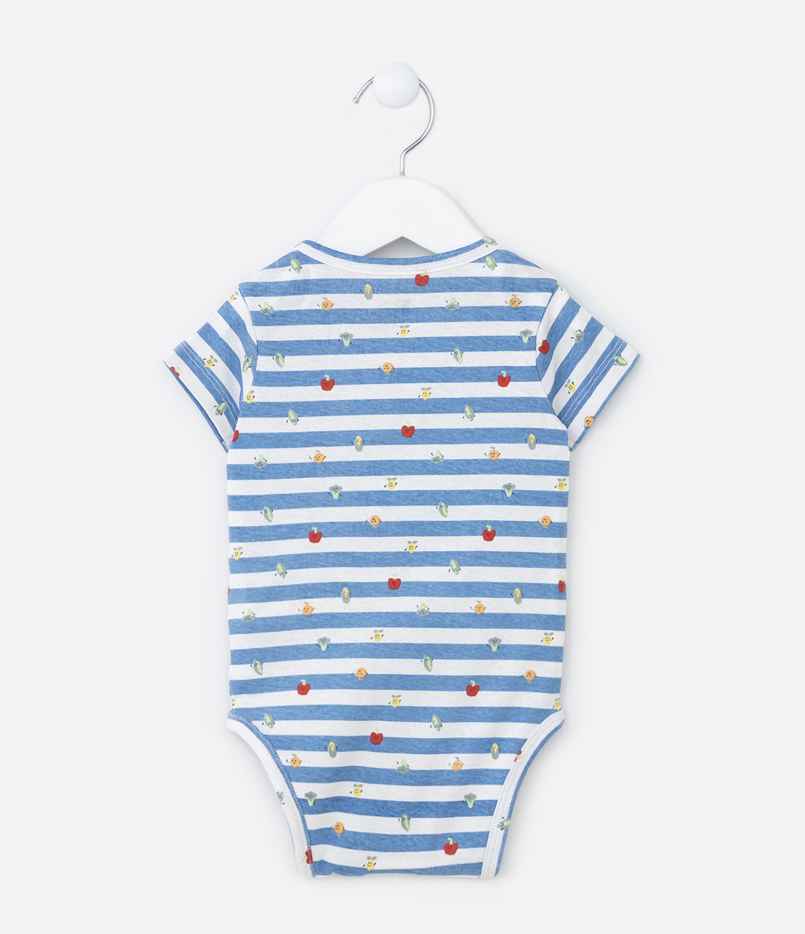 Body Infantil com Estampa Frutinhas e Listras - Tam  RN a 24 meses Azul 2
