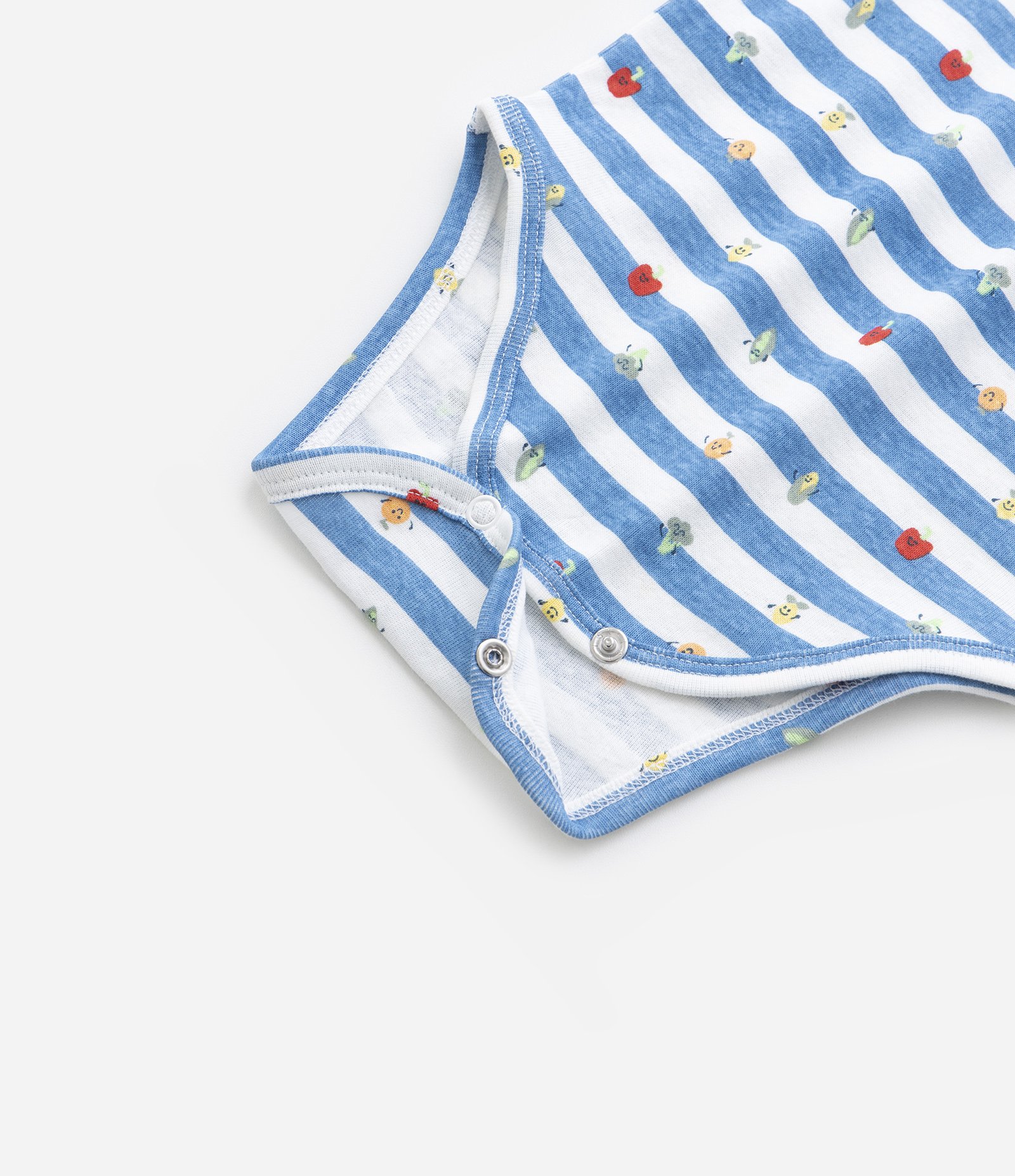 Body Infantil com Estampa Frutinhas e Listras - Tam  RN a 24 meses Azul 4
