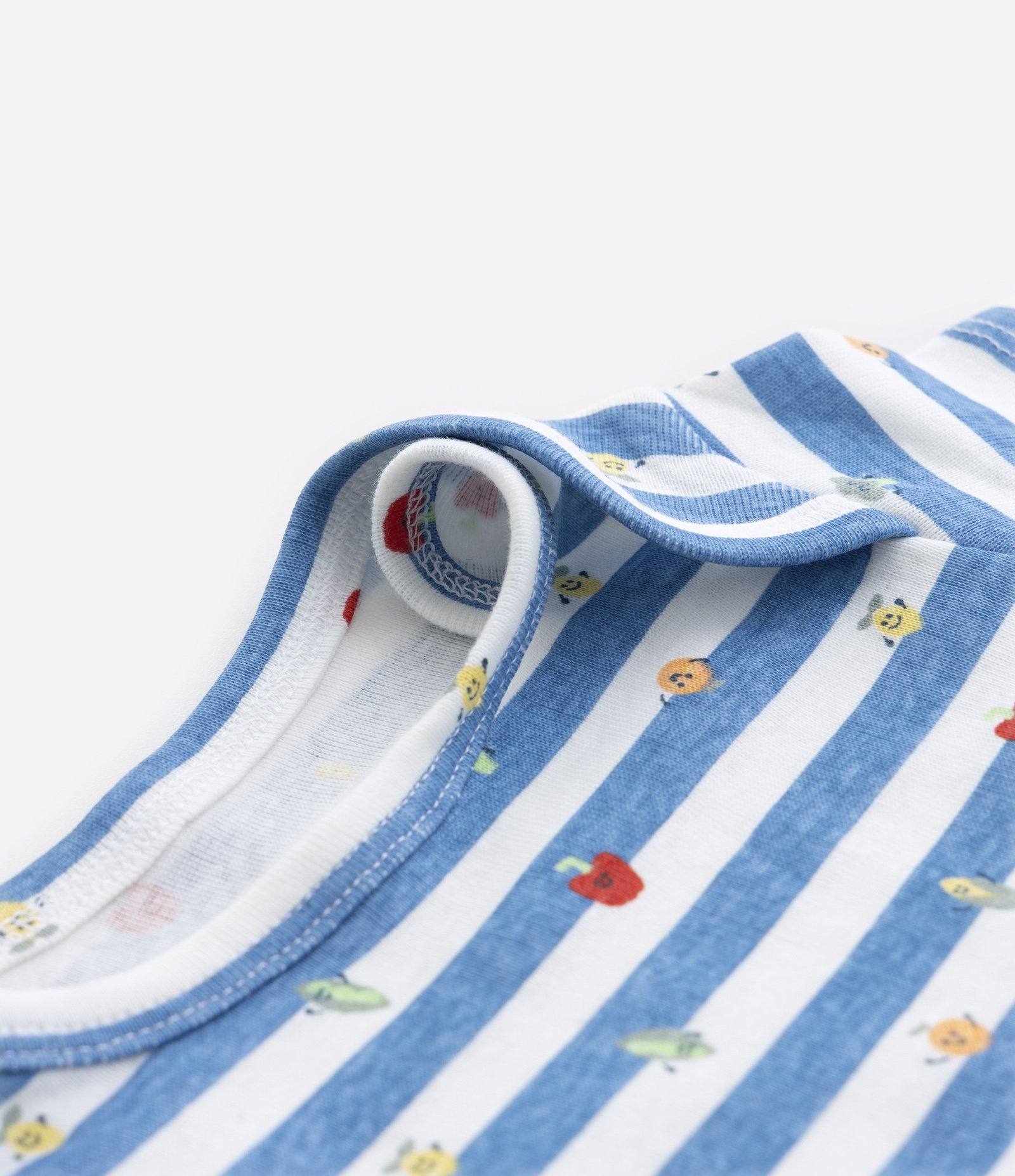 Body Infantil com Estampa Frutinhas e Listras - Tam  RN a 24 meses Azul 5