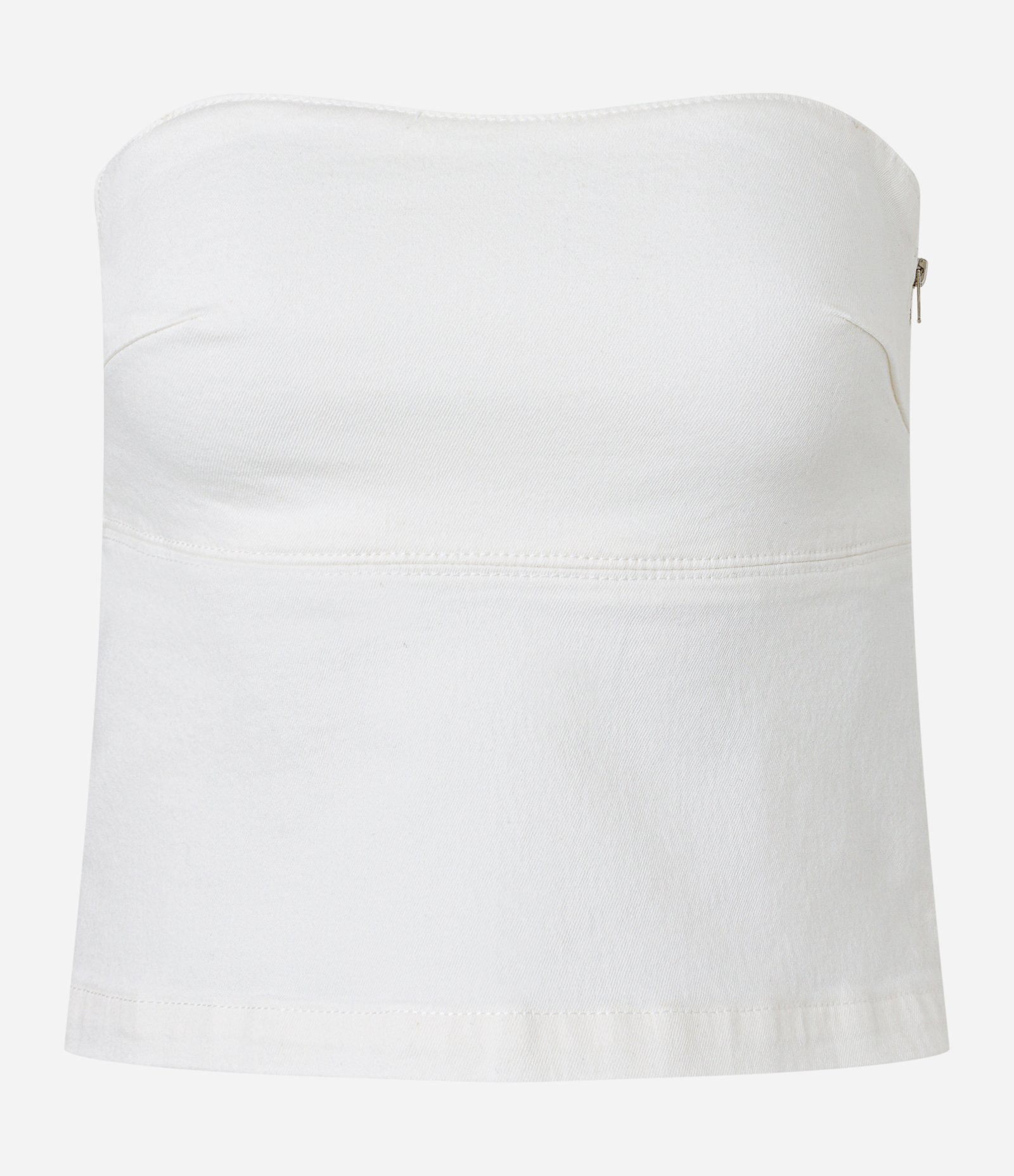 Blusa em Sarja Tomara que Caia com Zíper na Lateral Branco 5