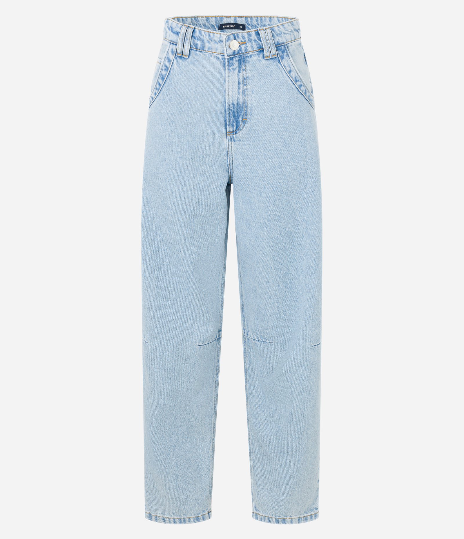 Calça Cenoura em Jeans com Cintura Alta Azul 1