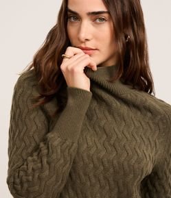 Suéter em Tricô com Textura Zig Zag