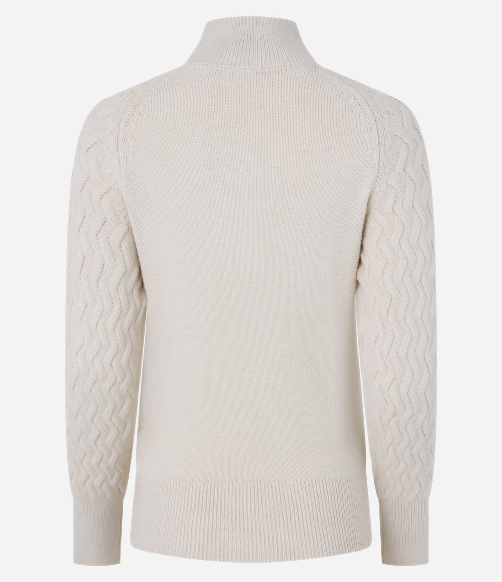 Suéter em Tricô com Textura Zig Zag Bege 7