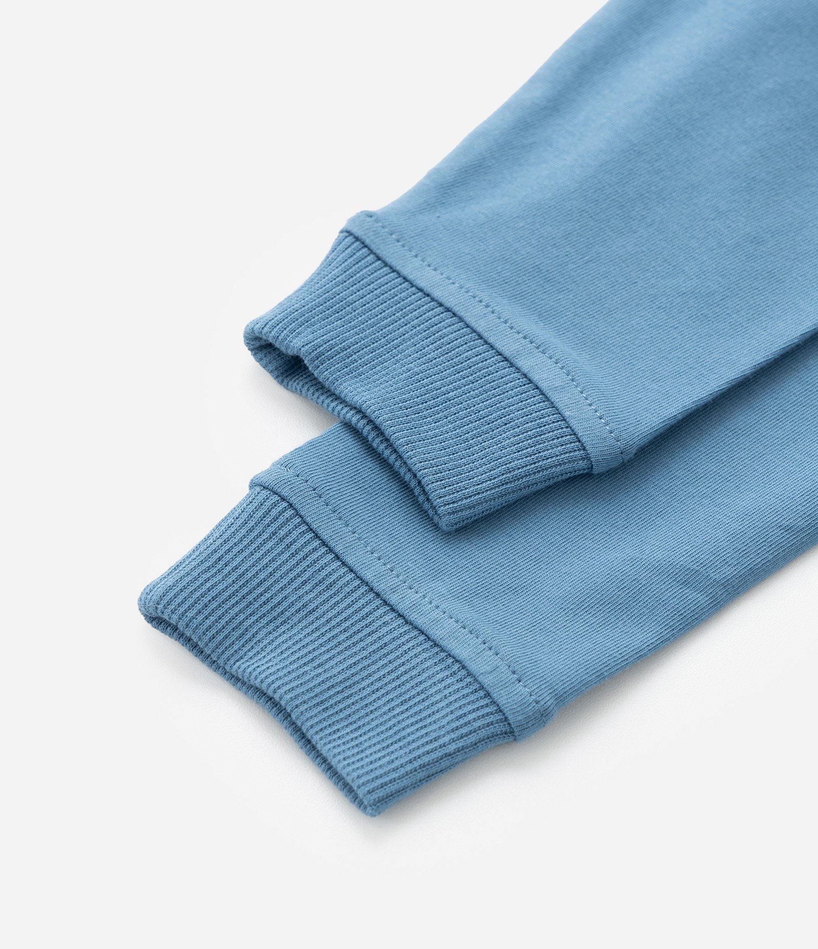 Calça Infantil com Cós Virado e Punhos Canelados - Tam RN a 18 Meses Azul 4