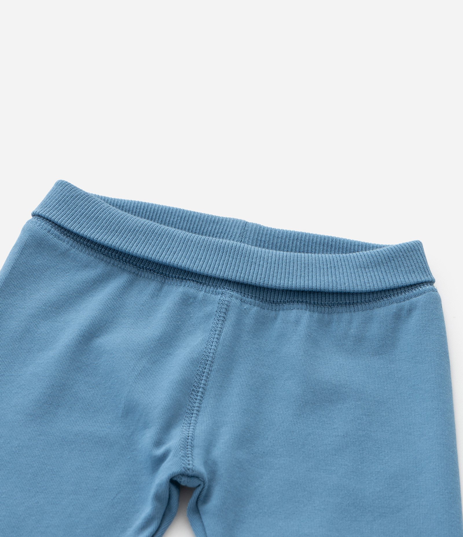 Calça Infantil com Cós Virado e Punhos Canelados - Tam RN a 18 Meses Azul 5