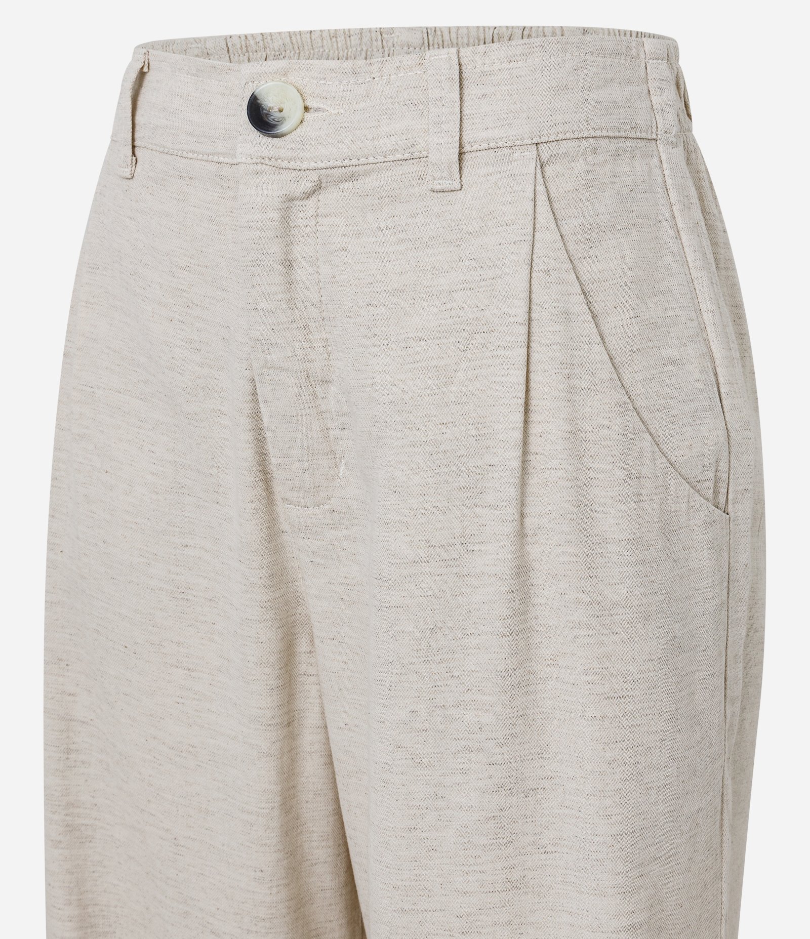 Calça Reta em Sarja com Preguinhas Off White 7