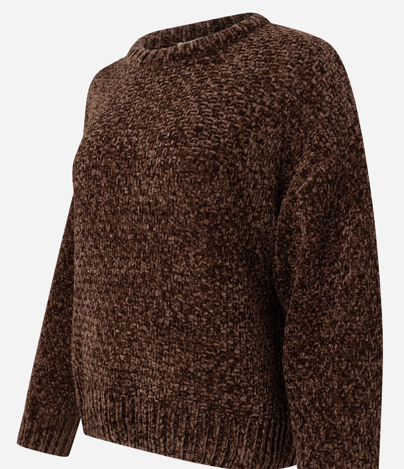 Suéter em Chenille com Gola Redonda Marrom 2