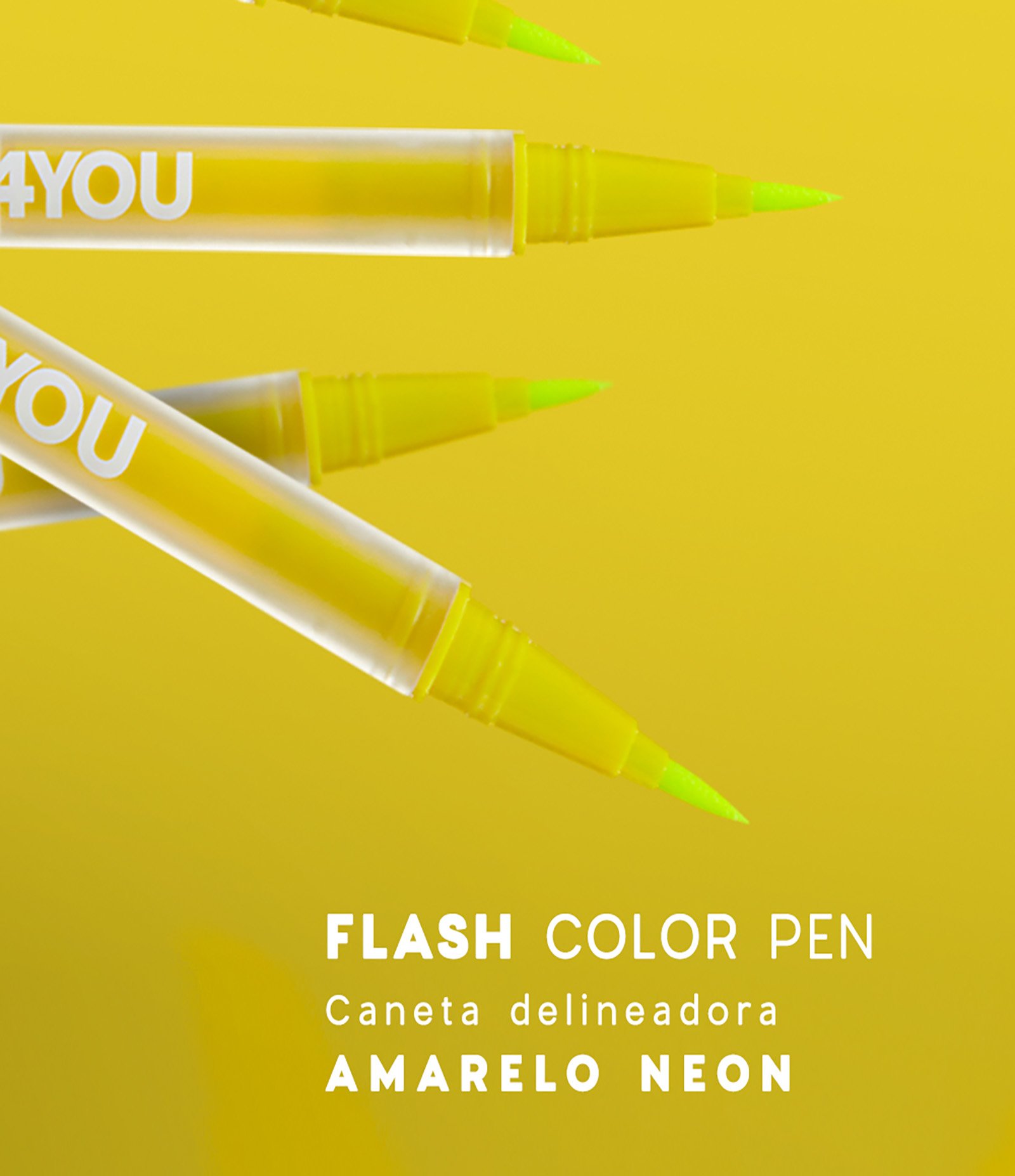 Flash Color Pen Caneta Delin Neon Océane 4 You Amarelo 6