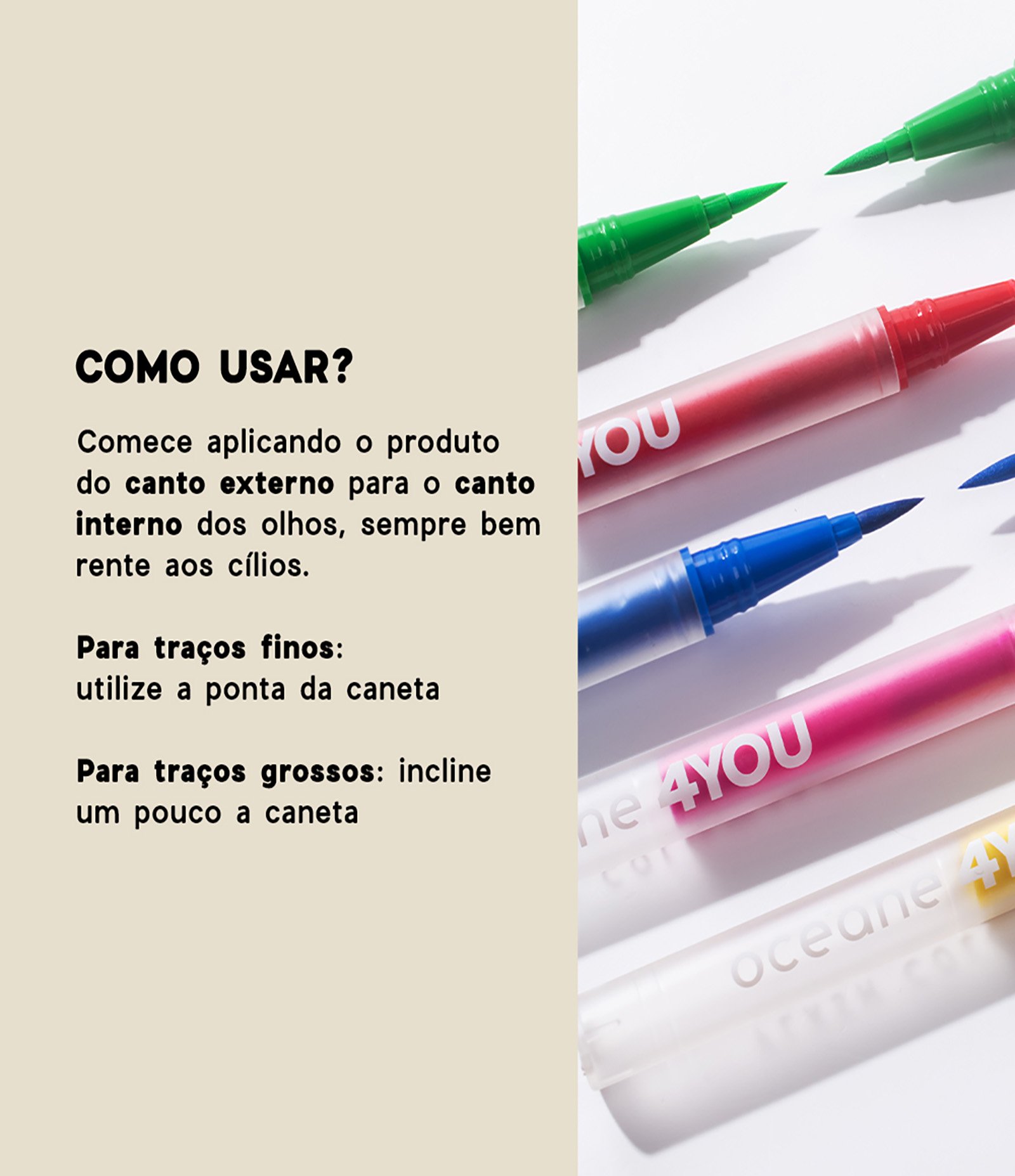Flash Color Pen Caneta Delin Neon Océane 4 You Amarelo 8