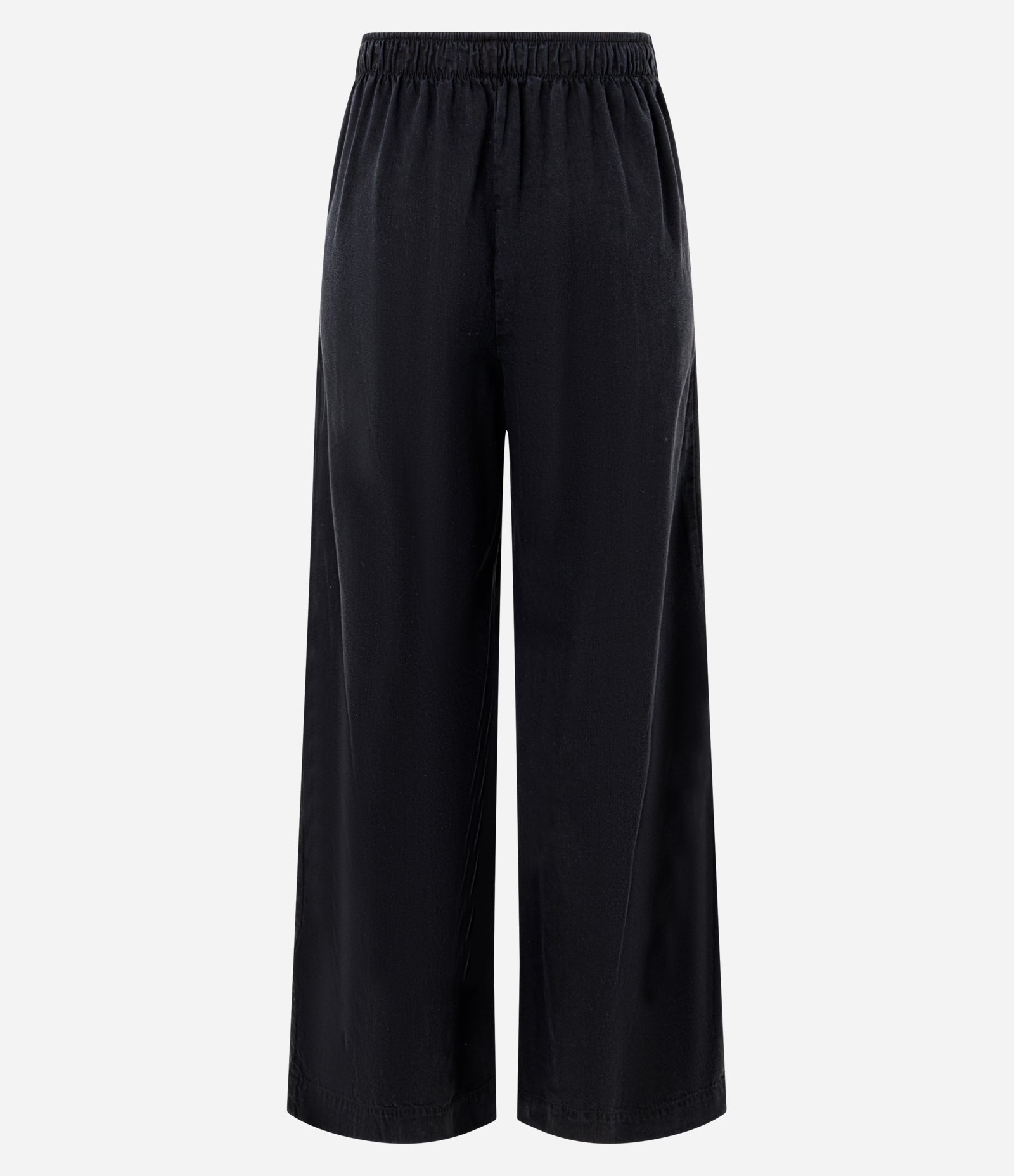 Calça Pantalona em Sarja Alfaiatada com Fechamento Deslocado Preto 6