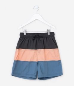 Bermuda Infantil com Estampa Bloco de Cor - Tam 5 a 14 Anos