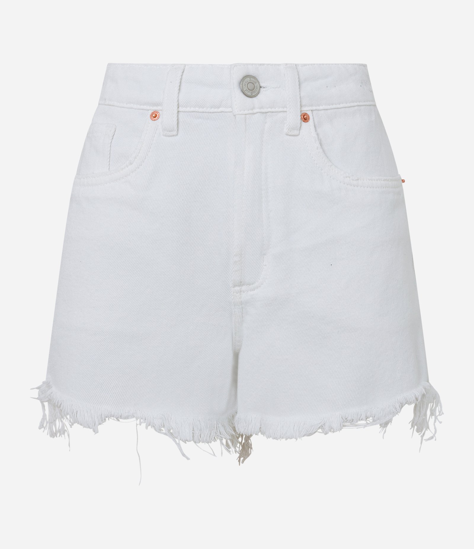 Short Slim em Jeans com Puídos e Cintura Alta Branco 5