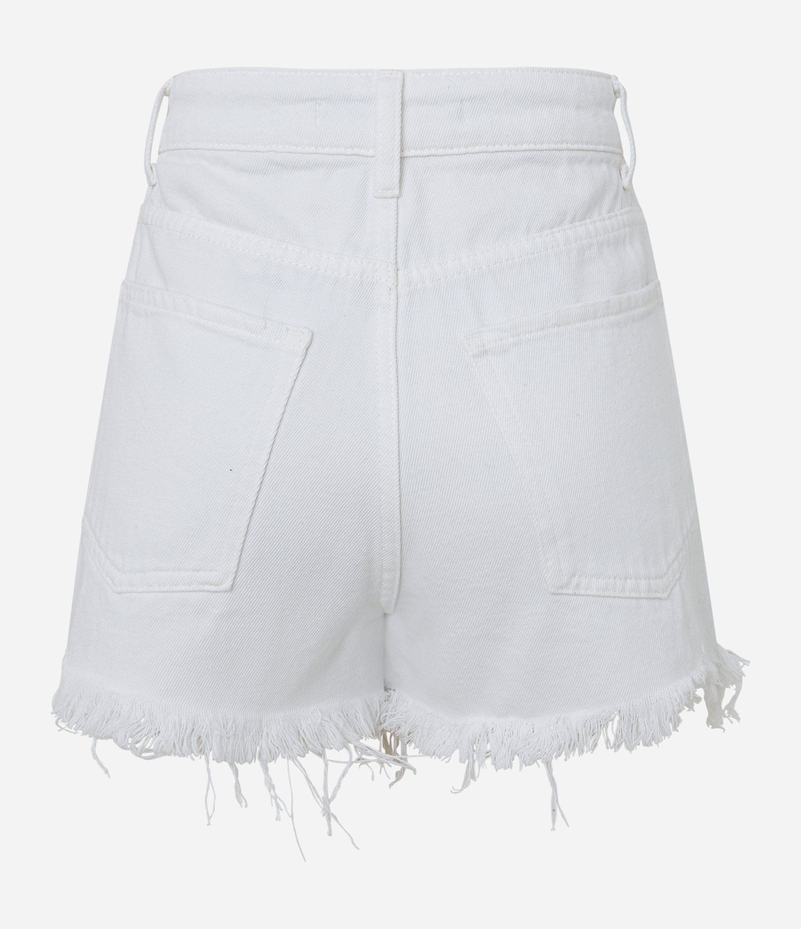 Short Slim em Jeans com Puídos e Cintura Alta Branco 6