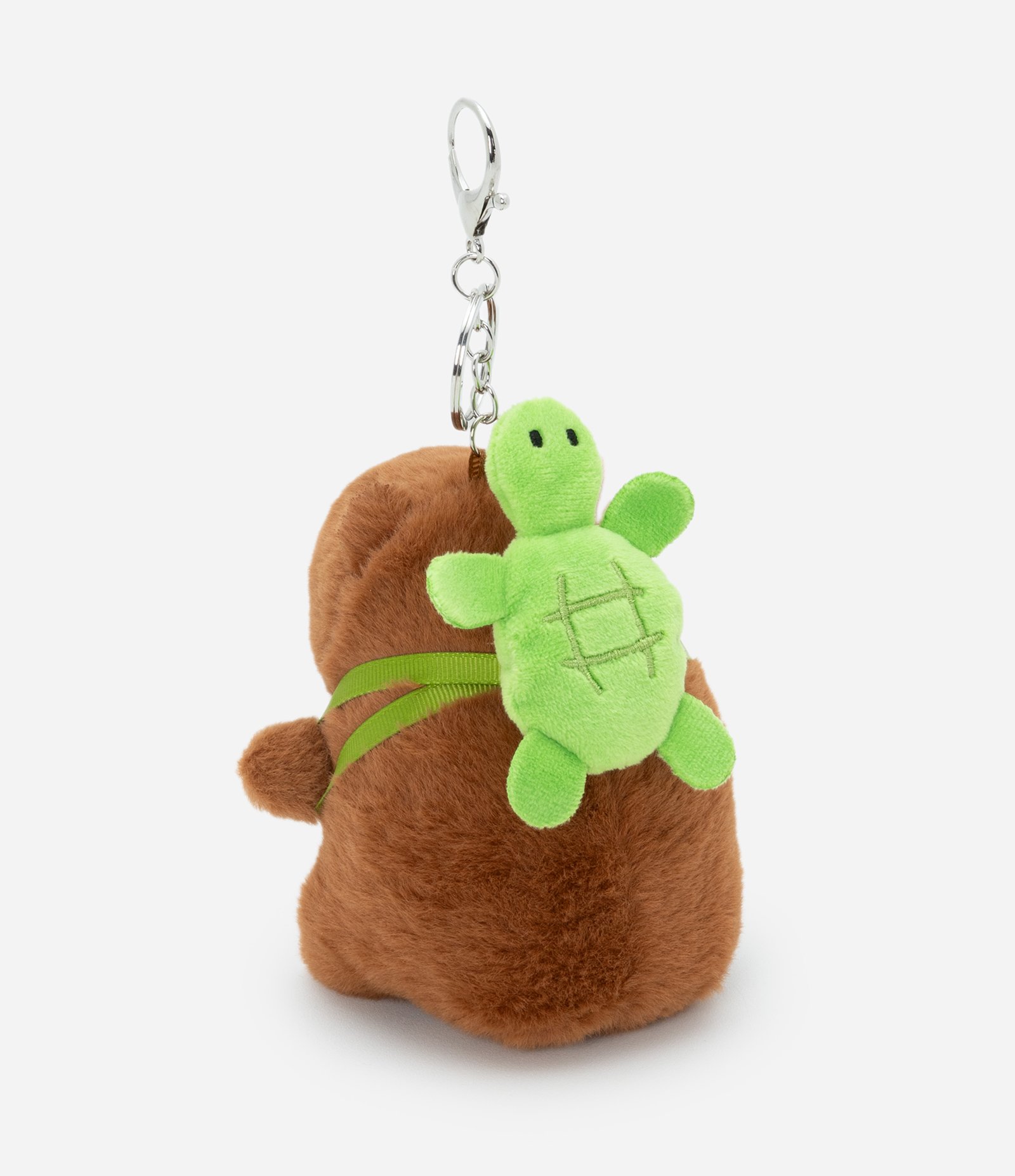 Chaveiro Infantil com Pelúcia de Capivara e Tartaruga - Tam U Marrom 3