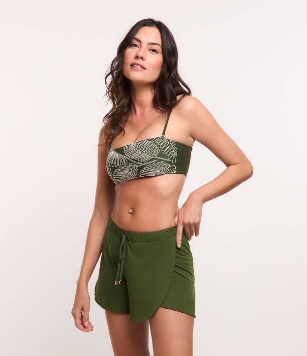 Saída de Praia Short Básico em Poliamida com Cós Elástico