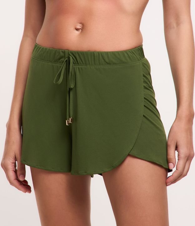 Saída de Praia Short Básico em Poliamida com Cós Elástico