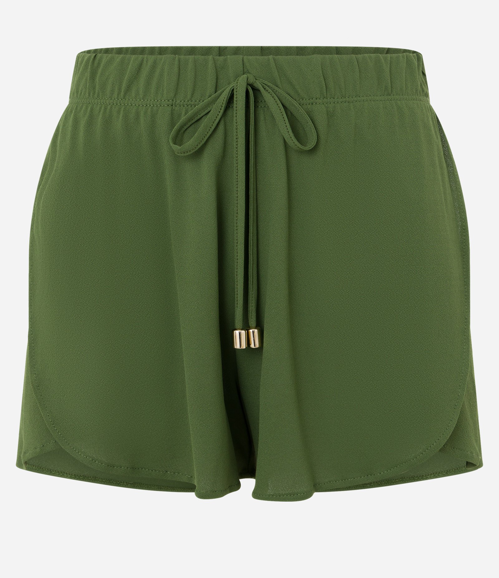 Saída de Praia Short Básico em Crepe com Cós Elástico Verde 5