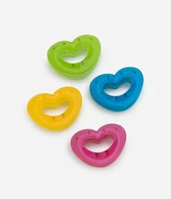 Kit 04 Piranhas de Cabelo Infantil em Formato Coração - Tam U