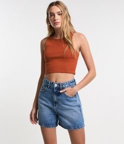 Short Mom em Jeans com Cintura Alta
