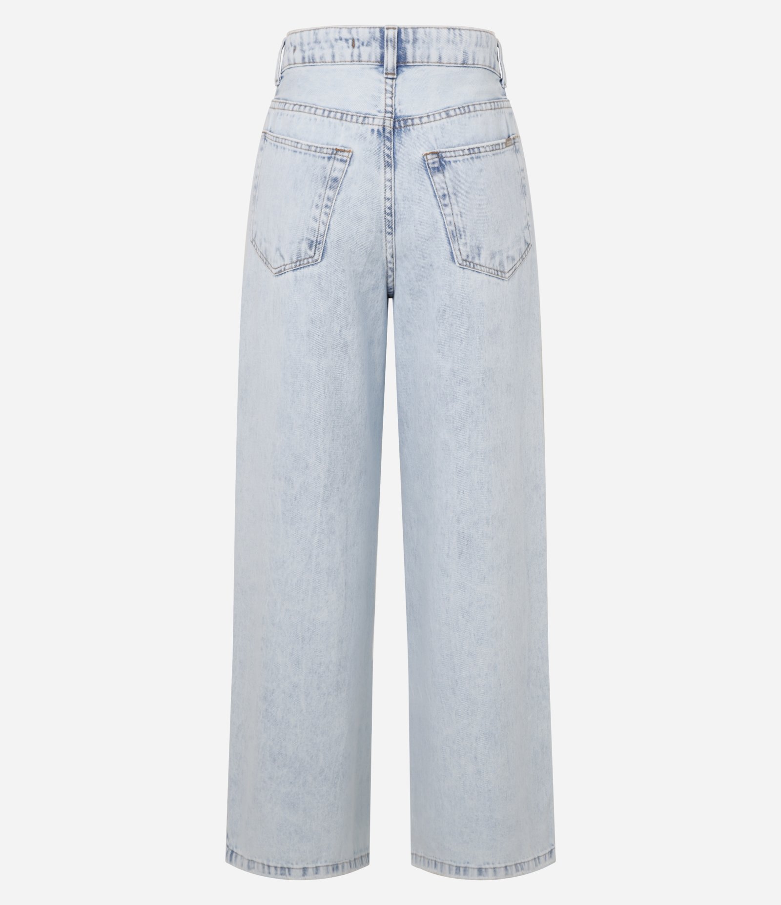 Calça Wide Leg Cintura Alta em Jeans com Bolsos Azul 6