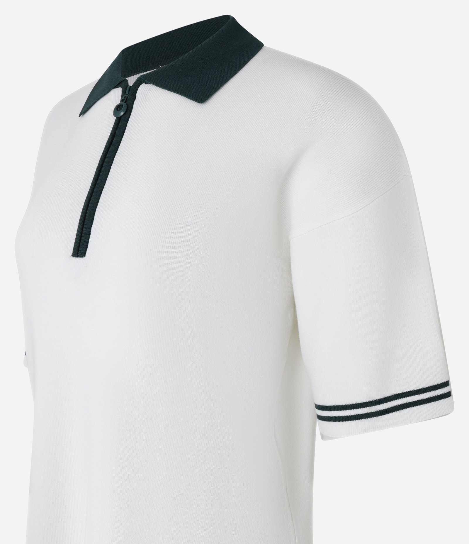 Blusa Tricot Bicolor Manga Curta Branco/ Preto 8