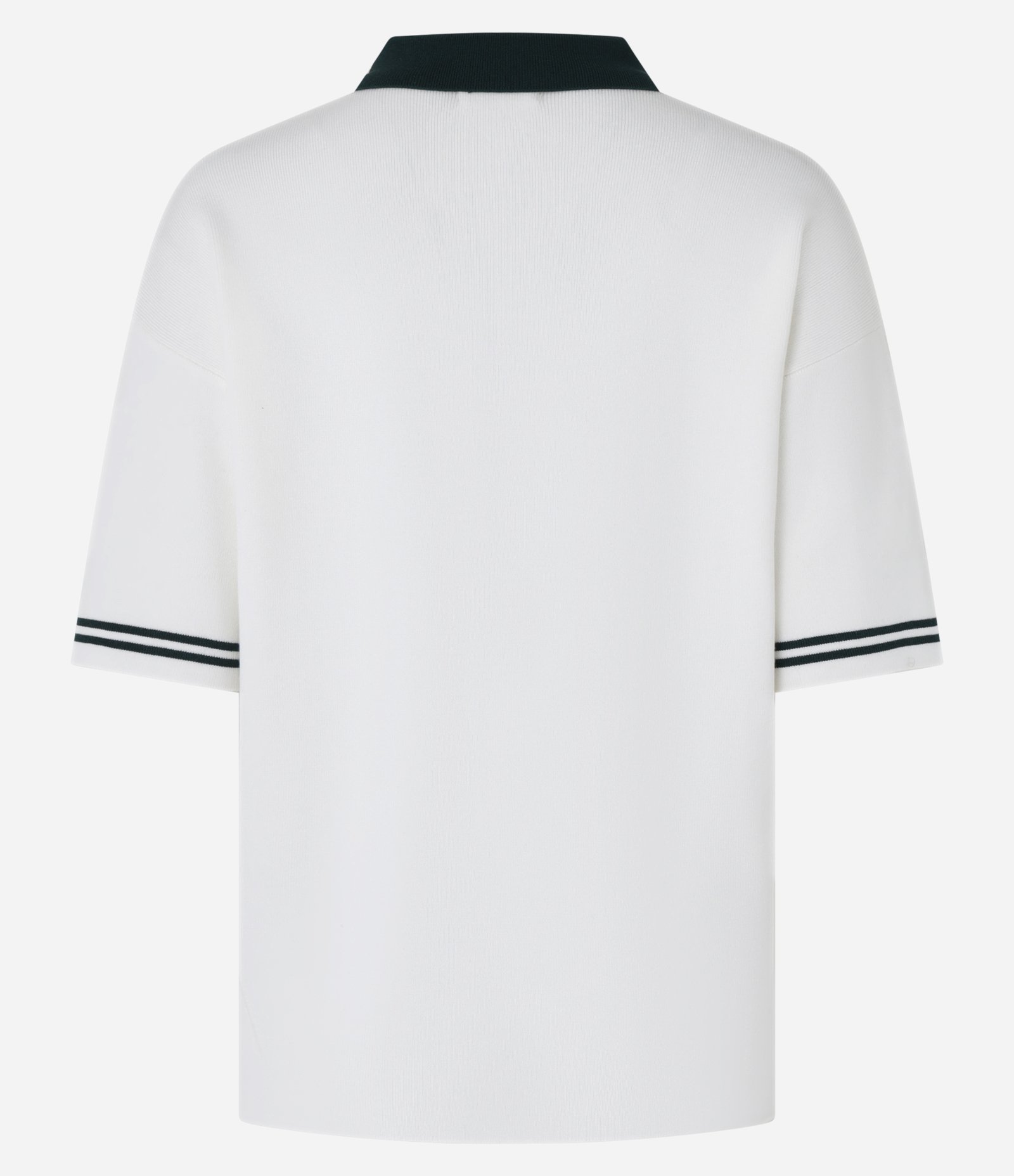 Blusa Tricot Bicolor Manga Curta Branco/ Preto 9