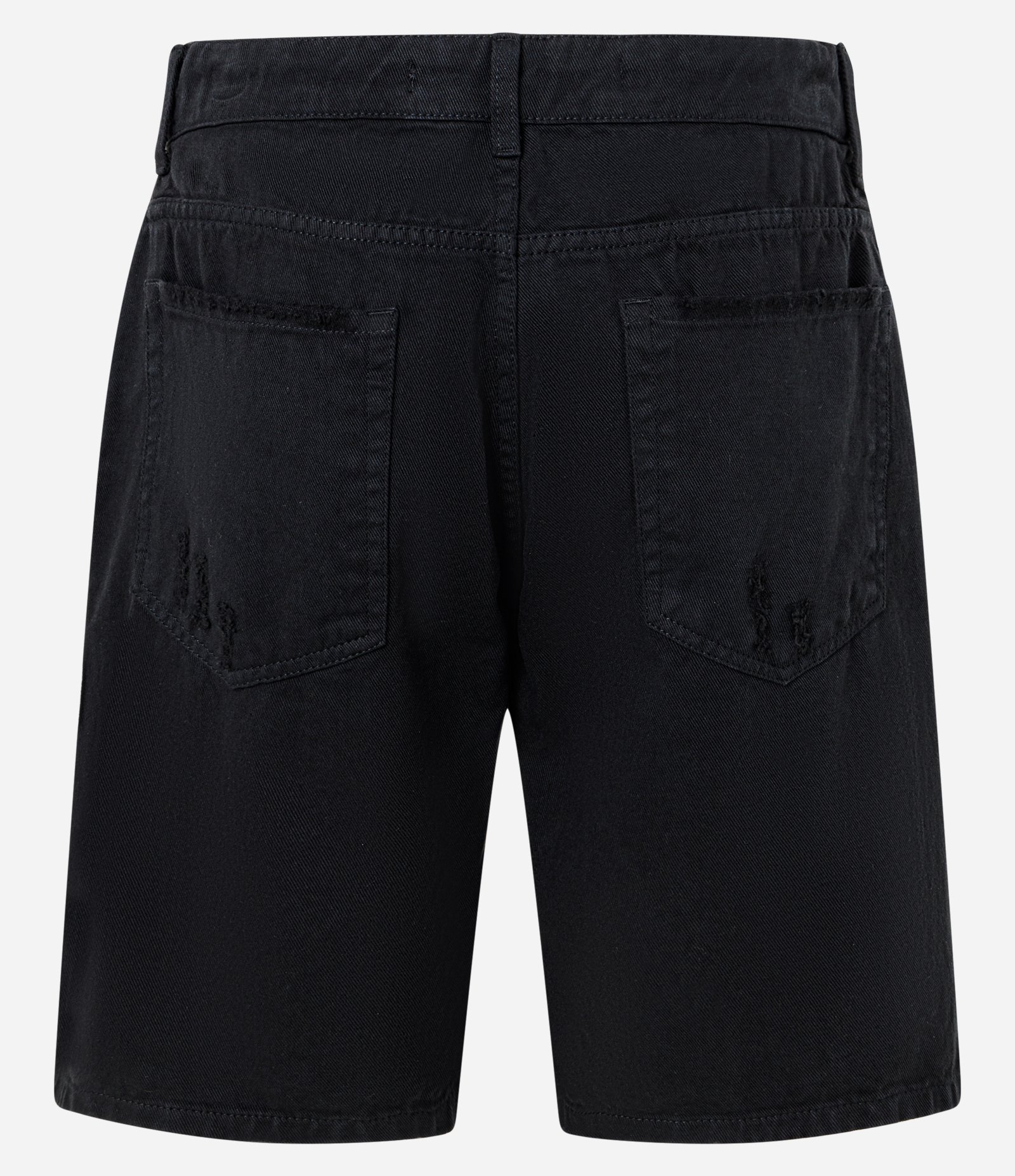 Bermuda Slim Destroyed com Puídos e Bolso Preto Azulado 2