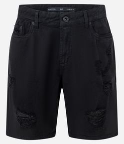 Bermuda Slim Destroyed com Puídos e Bolso