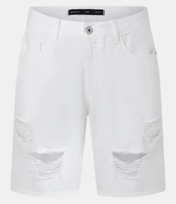 Bermuda Slim Destroyed com Puídos e Bolso