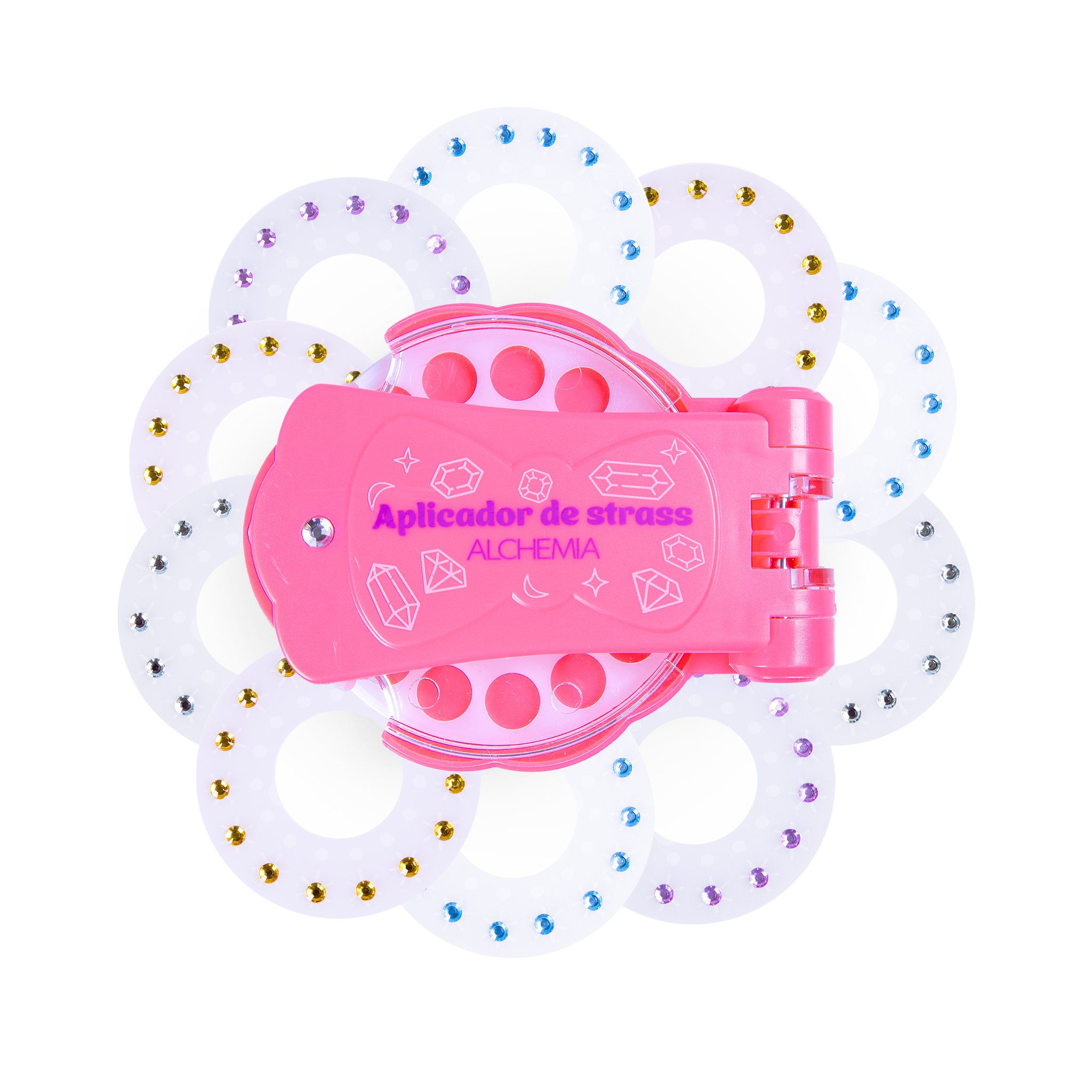 Kit com Aplicador de Pedras Adesivas para Cabelo + 10 Discos de Pedrinhas Alchemia KIT 3