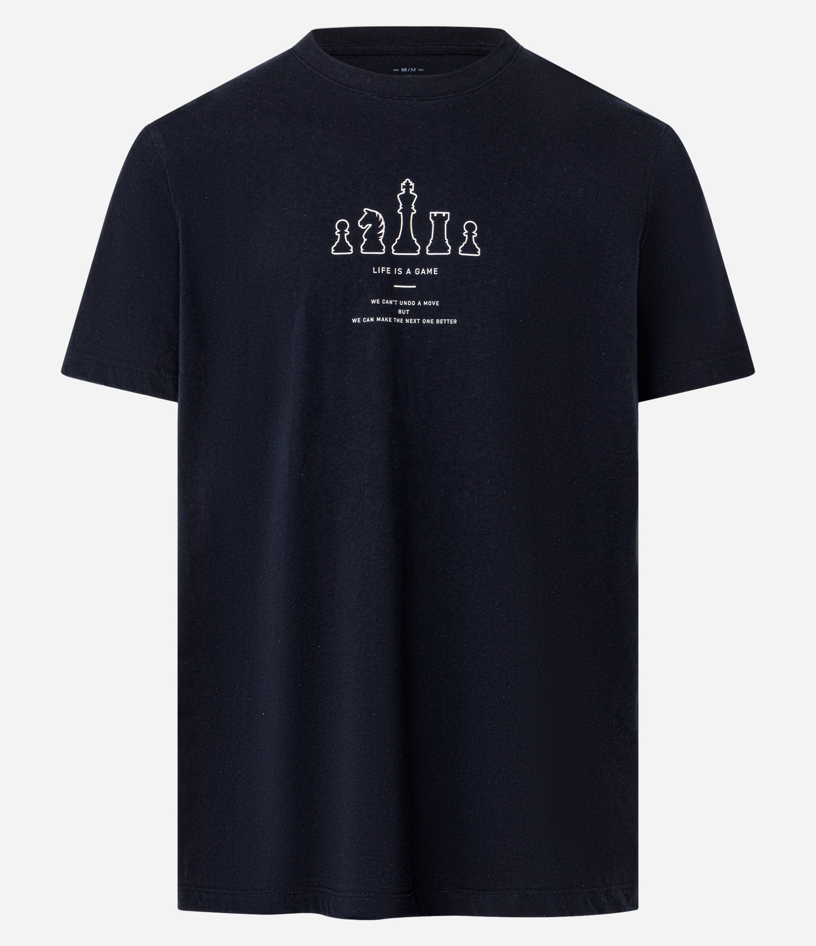 Camiseta em Algodão com Estampa Peças de Xadrez Preto 4