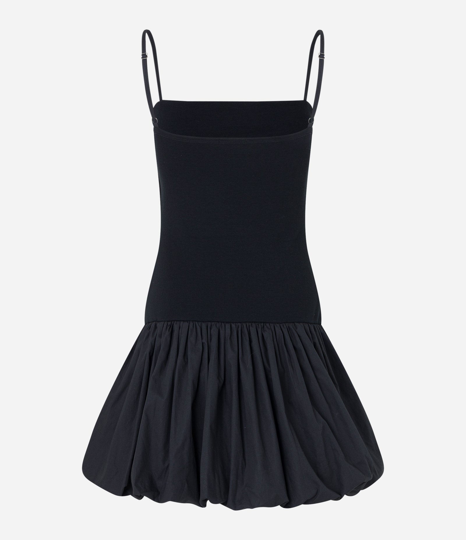 Vestido Curto de Alça em Viscose com Saia Balonê Preto 7