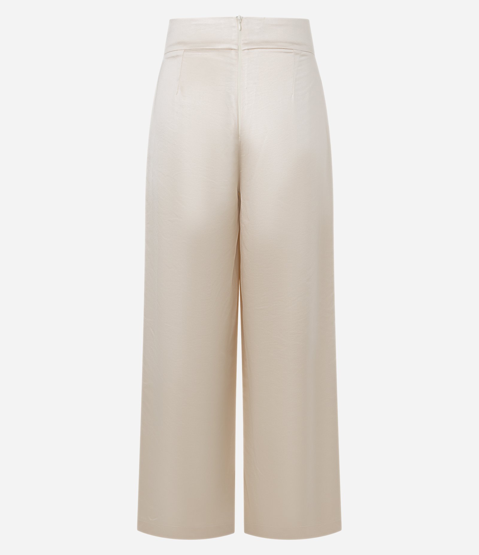 Calça Pantalona Acetinada com Pregas Champagne 7