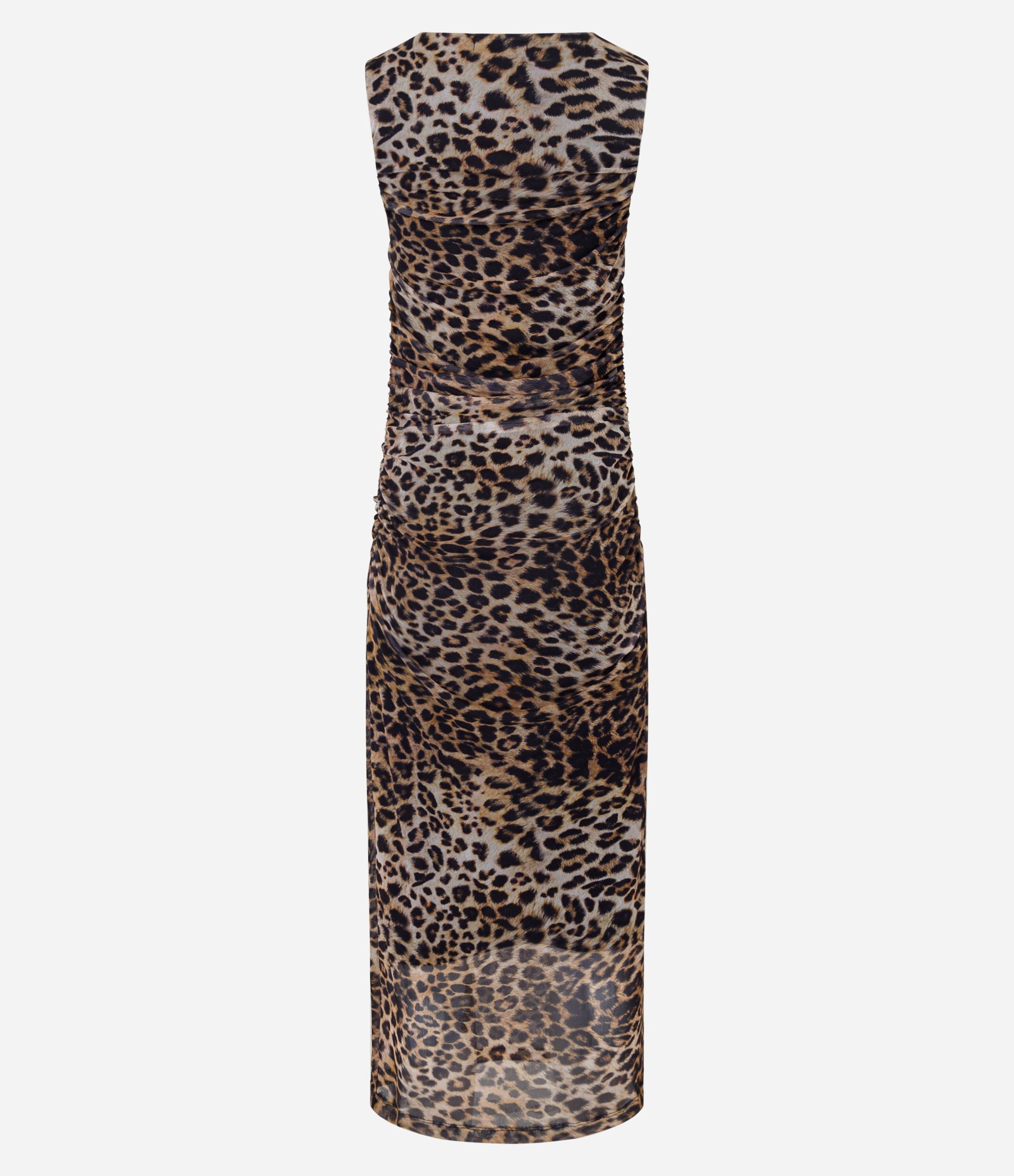 Vestido Midi em Tule com Estampa Animal Print Marrom 6