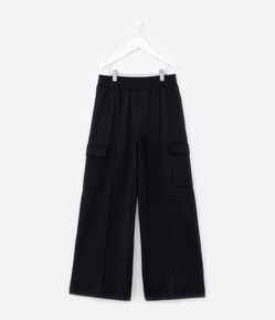 Calça Wide Leg Infantil com Bolsos Cargo - Tam 5 a 14 Anos