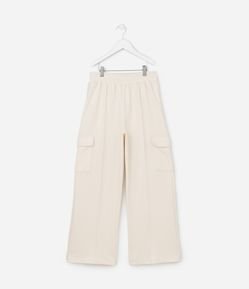 Calça Wide Leg Infantil com Bolsos Cargo - Tam 5 a 14 Anos