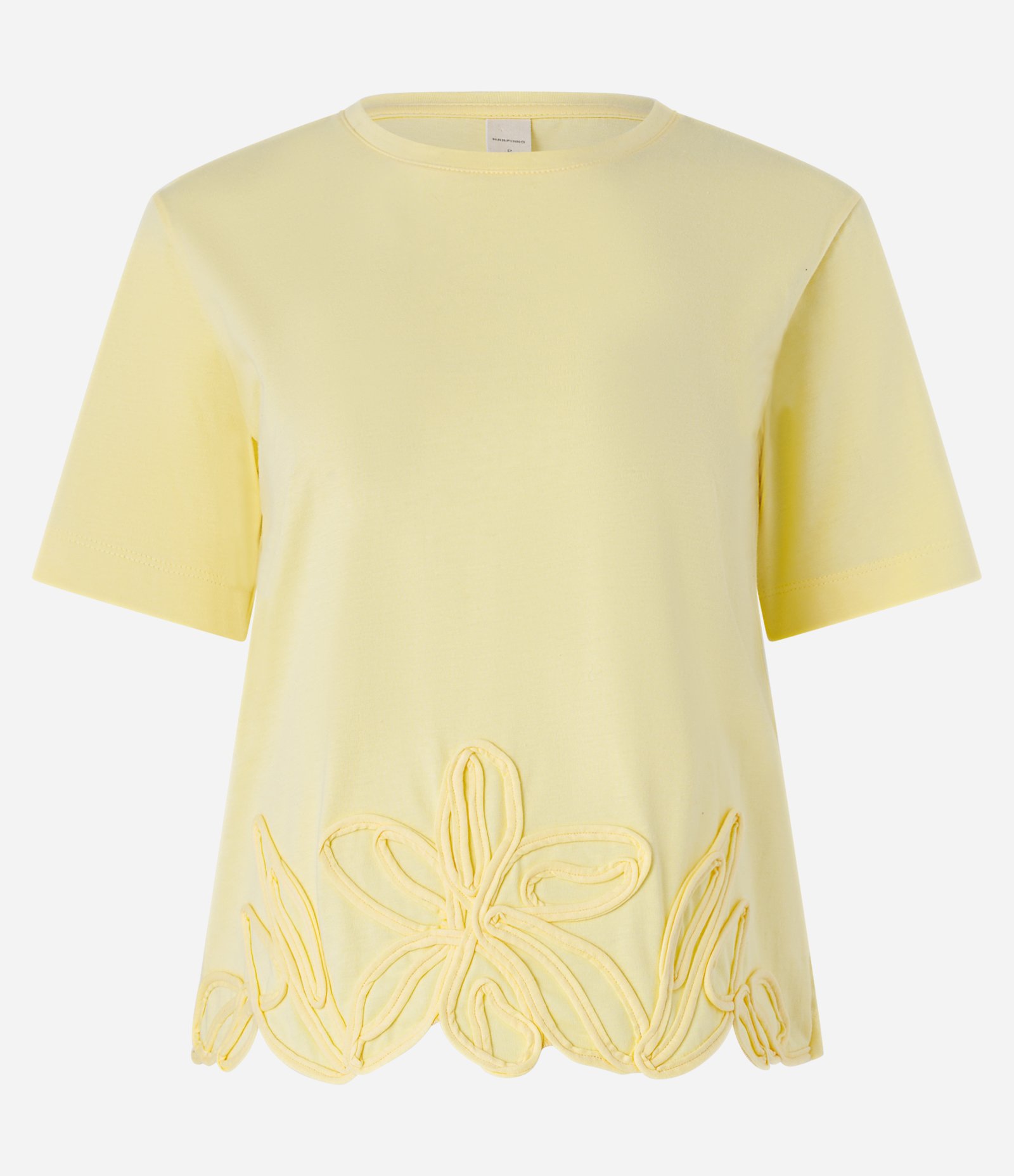 Blusa em Algodão com Flores Bordadas na Barra Amarelo 5
