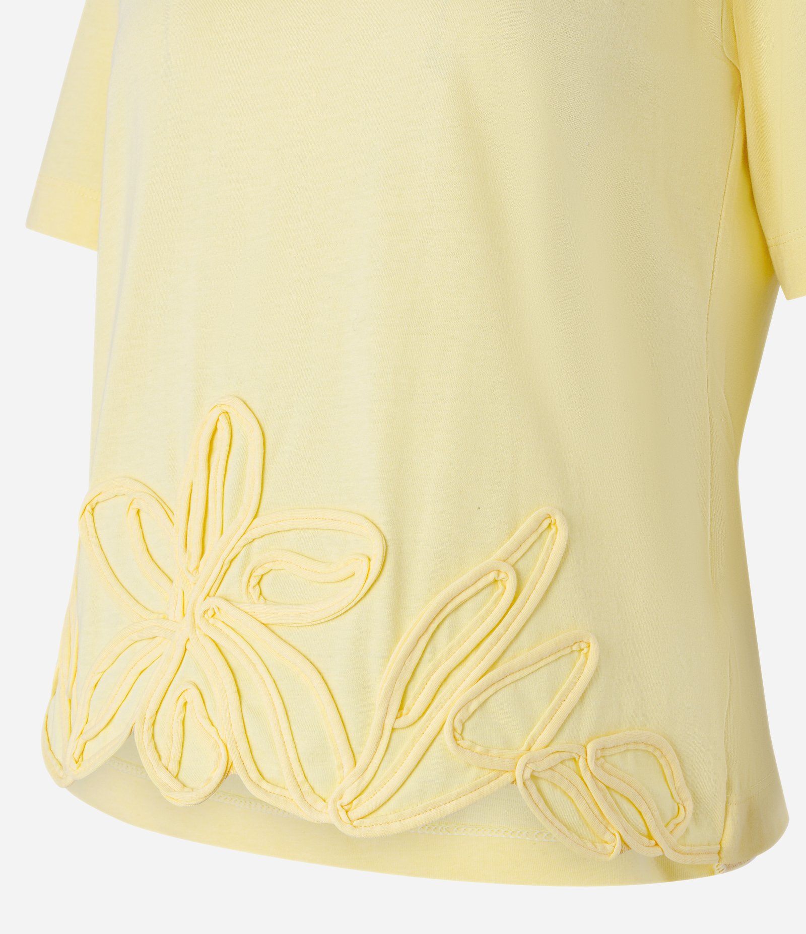 Blusa em Algodão com Flores Bordadas na Barra Amarelo 6