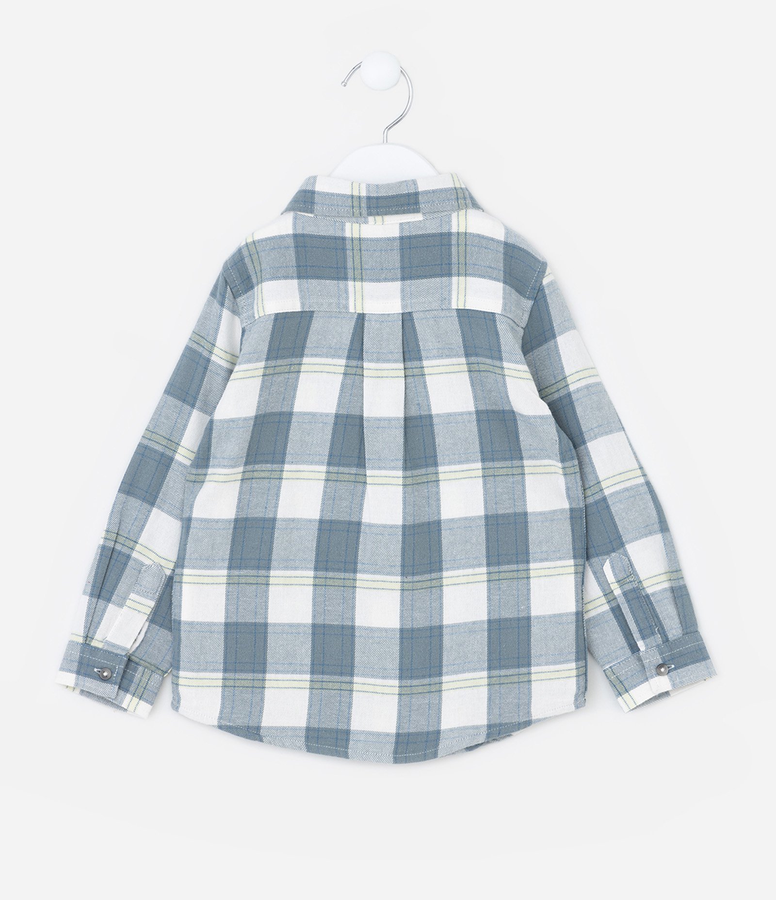 Camisa Infantil em Flanela com Estampa Xadrez - Tam 1 a 5 Anos Azul 2