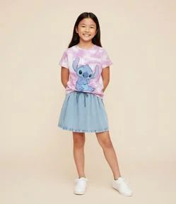 Camiseta Infantil com Estampa do Stitch - Tam 5 a 14 Anos