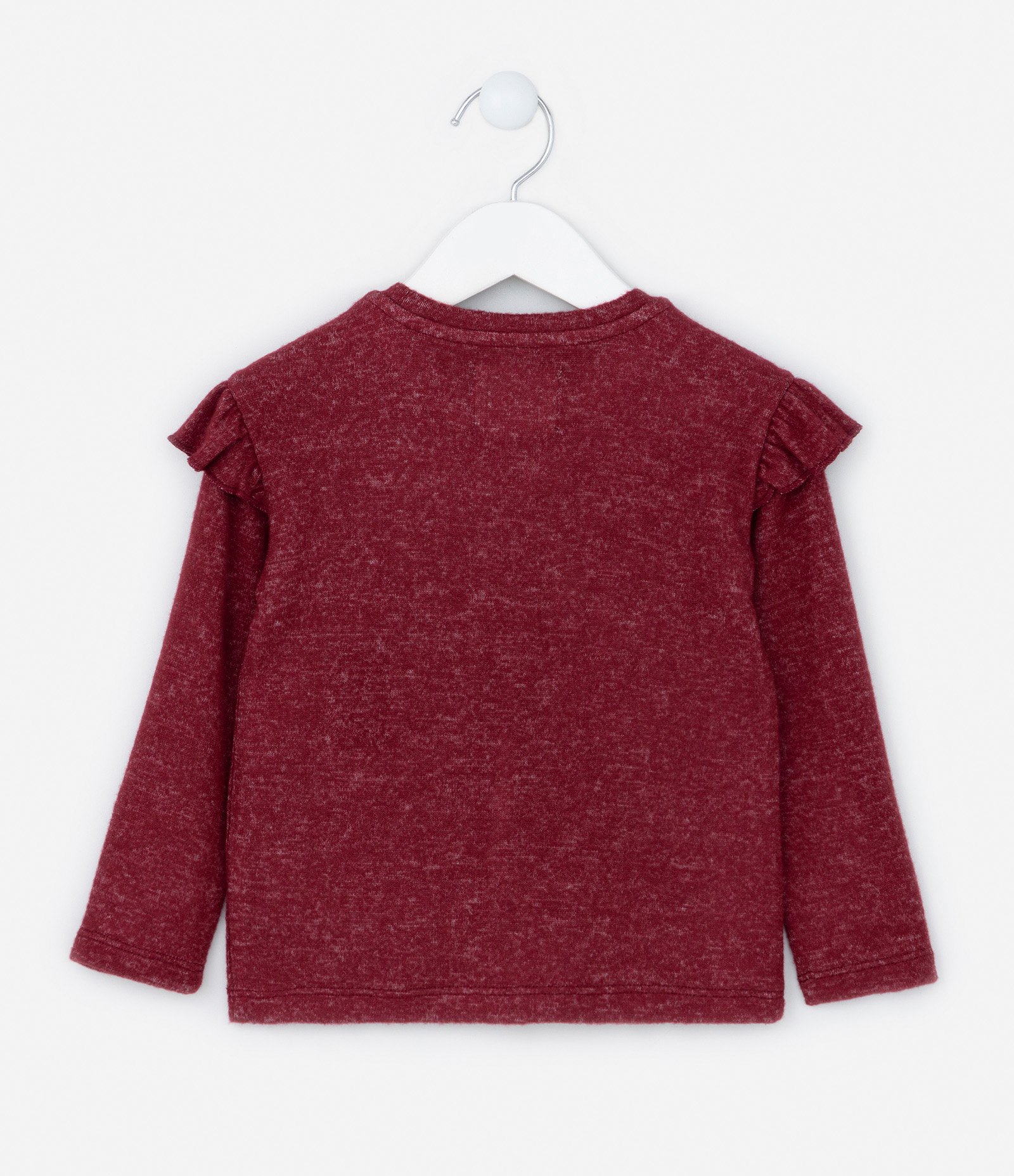 Blusa Infantil em Tricô com Babadinhos - Tam 1 a 5 Anos Vermelho 2