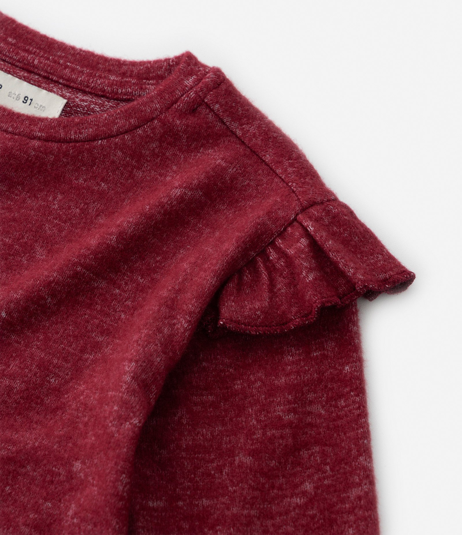 Blusa Infantil em Tricô com Babadinhos - Tam 1 a 5 Anos Vermelho 4